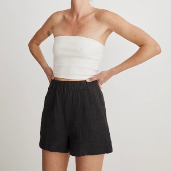 Madewell Easy Pull-On Gauze Waffle Shorts in Lightspun Size Medium - Picture 2 of 8